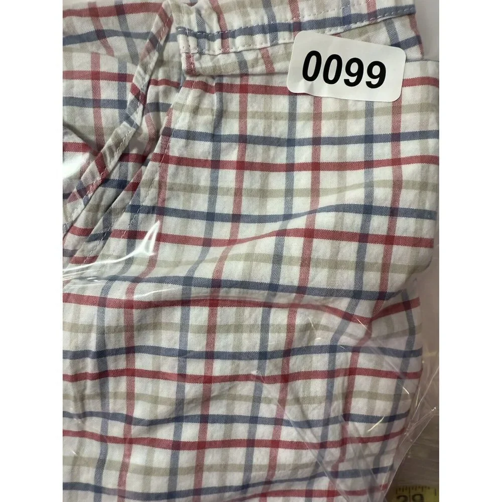 J.Crew Flex Washed Button-Down Plaid Shirt Casual Red Blue Checkered Pattern XL